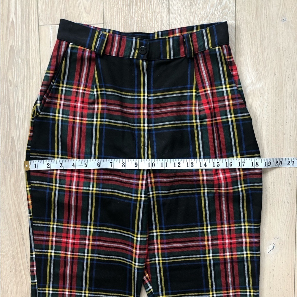 LTT Love Too True Tartan Tapered Trousers in Black Women’s Size S Made in the UK - Picture 2 of 11